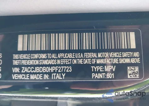 2017 Jeep Renegade Limited 4X4 from USA, damaged, VIN ZACCJBDB0HPF27723